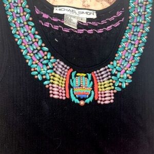 LOOK Michael Simon Brand size small/ medium sleeveless tank top sweater stretchy